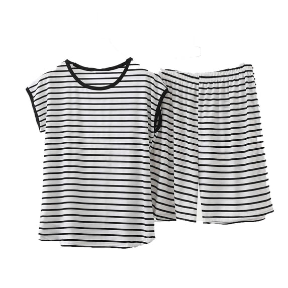 Womens Two Piece Sets Summer Spring Outfits Sleeveless Round-Neck Short Casual Pullover Comfy Set