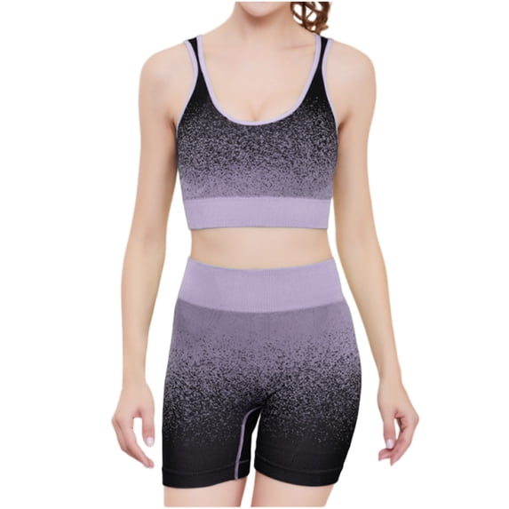 Womens Two Piece Sets Summer Spring Outfits Yoga Outdoor Sports Bra Sleeveless Tops Sports Bra And Shorts Set