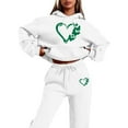 thumbnail image 1 of Womens Two Piece Sweatsuits Long Sleeve Heart Graphic Print Hooded Sweatshirts and Pants Oversized Matching Set Fall Winter Casual Tracksuit, 1 of 4