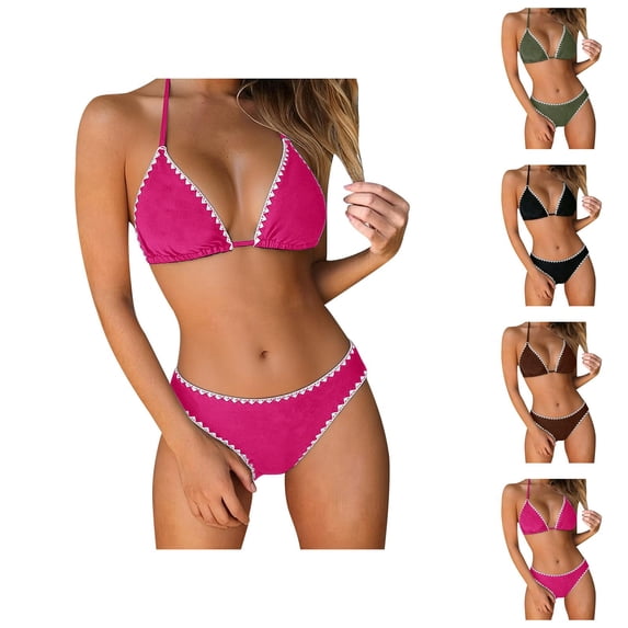 Womens Two Piece Swimsuits Neck Backless Bikini Floral Monokini Bathing Suit for Women Two Piece