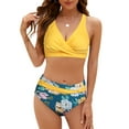 thumbnail image 1 of Womens Two Piece Swimsuits Wrap Front Bikini High Waisted Bottom Tummy Control Bathing Suits, 1 of 7