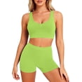 thumbnail image 1 of Womens Two Piece Workout Sets Sports Bra High Waisted Biker Shorts Gym Set Outfits, 1 of 9