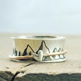 thumbnail image 1 of Womens Two Tone Alloy Rotating Heart Ring European Fashion Mountain Peak Design Band Ring Stress Relief Ring Fashion Jewelry Gift for Her, 1 of 5