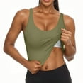 thumbnail image 1 of Womens U-Neck Tank Tops with Built in Bra Racer Back Cami Slim Fitted Tanks Sleeveless T Shirt Solid Color Camis Summer Basic Tank Athletic Yoga Running Camisole 2025 Trendy Sexy Outfit, 1 of 6