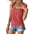 thumbnail image 1 of Womens U Neck Tank Tops Summer Sleeveless Loose Button Casual Henley Shirts Pink XXL, 1 of 8