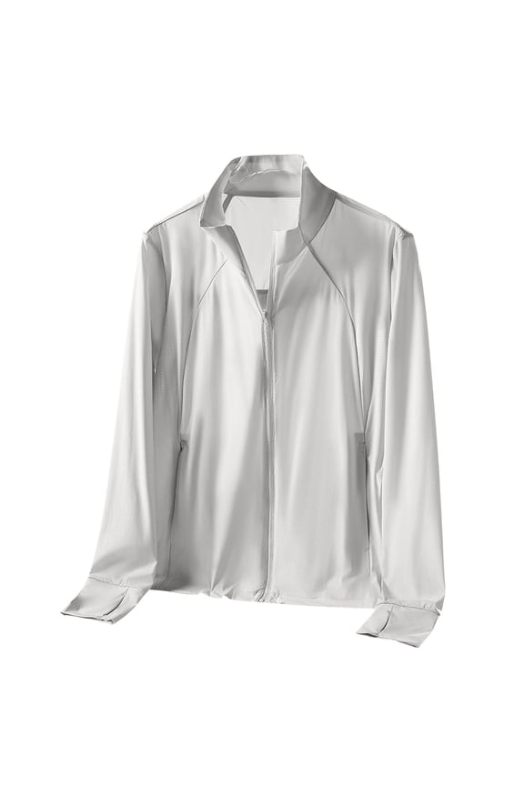 Womens UPF 50+ Sun Shirts Fashion Zip Up Quick Dry Long Sleeve Workout Tops Lightweight Breathable Running Pullover