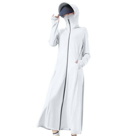 Womens UPF50+ Sun Protection Clothing Summer Long Tunic Maxi Beach Tops Lightweight Swimsuit Cover Up