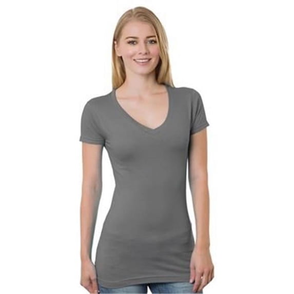 Womens USA-Made V-Neck Tee, Red - Small