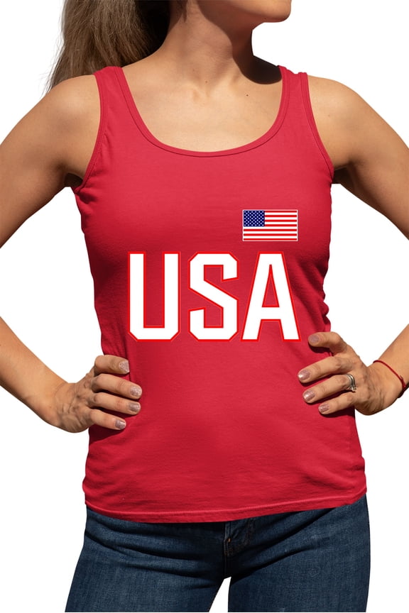 Womens USA National Pride Racerback Tank Top T-Shirt