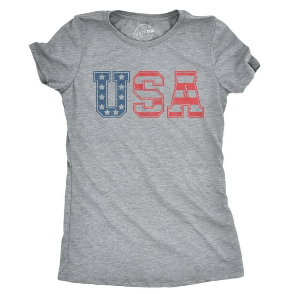 Womens USA Vintage T Shirt 4th Of July Indepence Day T Shirt Patriotic America Womens Graphic Tees