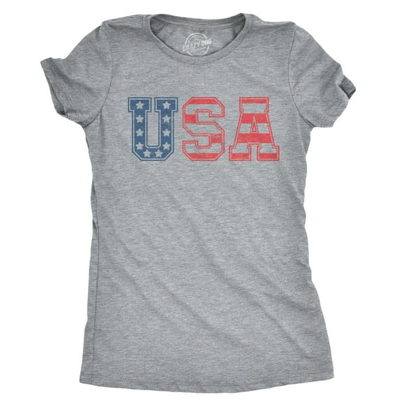 Womens USA Vintage T Shirt 4th Of July Indepence Day T Shirt Patriotic America Womens Graphic Tees
