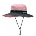 thumbnail image 1 of Womens UV Protection Wide Brim Sun Hat, Cooling Mesh Ponytail Hole Cap Foldable Travel Outdoor Fishing Hat, Pink, 1 of 7