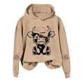 thumbnail image 1 of Womens Christmas Hoodies Graphic Xmas Cow Print Long Sleeve Fashion Hooded Sweatshirts Trendy Casual Pullover, 1 of 4