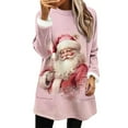 thumbnail image 1 of Womens Ugly Christmas Long Tunic Tops Funny Black Santa Graphic Print Sweatshirts Slouch Xmas Loose Sweater Tops, 1 of 5