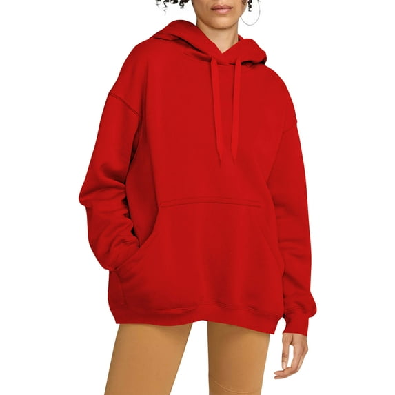 Womens Ultimate Heavyweight Pullover Hoodie Oversized Sweatshirt Fleece Essentials Loose Fit XS-5XL