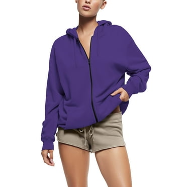 Womens Ultimate Heavyweight Zip Up Hoodie Jacket Loose Fit Fleece Essentials Oversized Outerwear XS-5XL