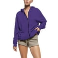 thumbnail image 1 of Womens Ultimate Heavyweight Zip Up Hoodie Jacket Loose Fit Fleece Essentials Oversized Outerwear, 1 of 7