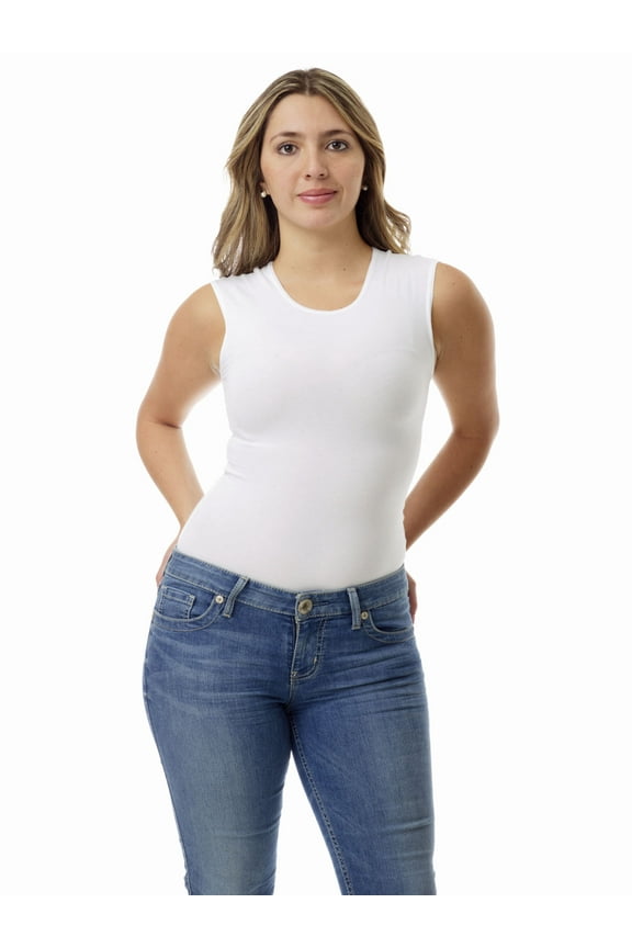 Womens Ultra Light Cotton Spandex Sleeveless Compression Top