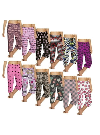ENJOYNIGHT Women's Capri Pajama Pants Lounge Causal Bottoms Print Sleep  Pants (Small, Coffee cup) at  Women's Clothing store