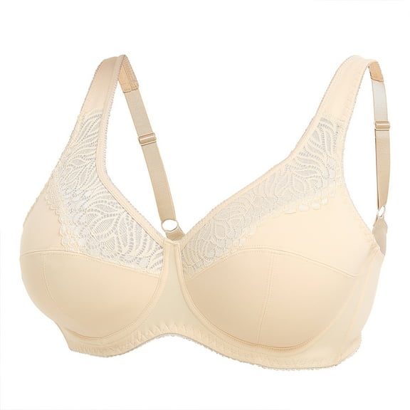 Womens Ultra Soft Lace Bras for Women, Full Coverage Underwire Minimizer Bras, Lifting Comfort Bra for Everyday Wear.