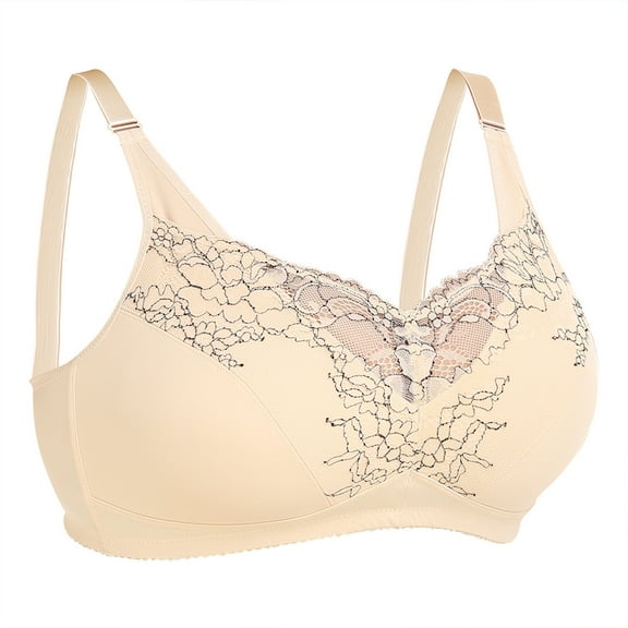 Womens Ultra Soft Lace Bras for Women, Full Coverage Underwire Minimizer Bras, Lifting Comfort Bra for Everyday Wear.