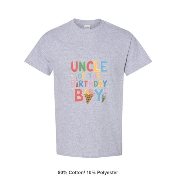 Womens Uncle Of The Birthday Boy Ice Cream Cone Party Family Matching T-Shirt, for men & women, up to size 5XL