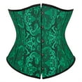 thumbnail image 1 of Womens Underbust Corset Plus Size Gothic Corset Cincher Medieval Corsets for Women Jacquard Vintage Waist Corset Top Black Green Size XS, 1 of 6