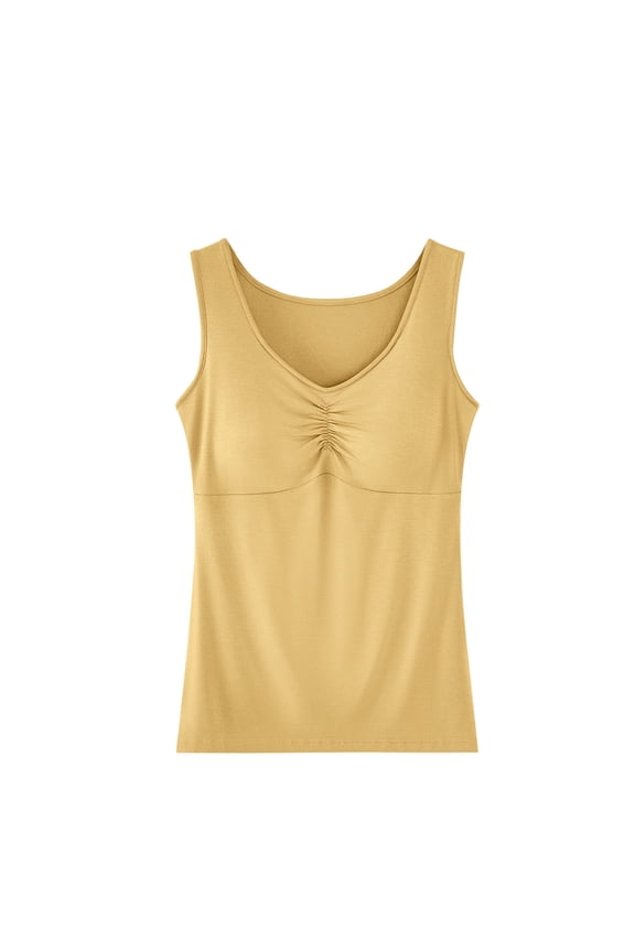 Womens Undershirt Built-in Pad Pajama Top Lightweight Short Sleeve Nightwear Casual Base Layer