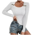 thumbnail image 1 of Womens Undershirt Knit Pullover Sweater Long Sleeve Casual Blouse, 1 of 5