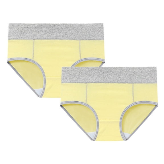 Womens Underwear 2 pieces 100% Cotton Soft XXXL Yellow Underwear