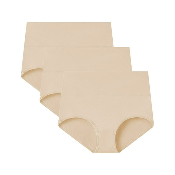 Womens Underwear 3 Pack High Waist Cotton Regular Plus Size Brief Underwear