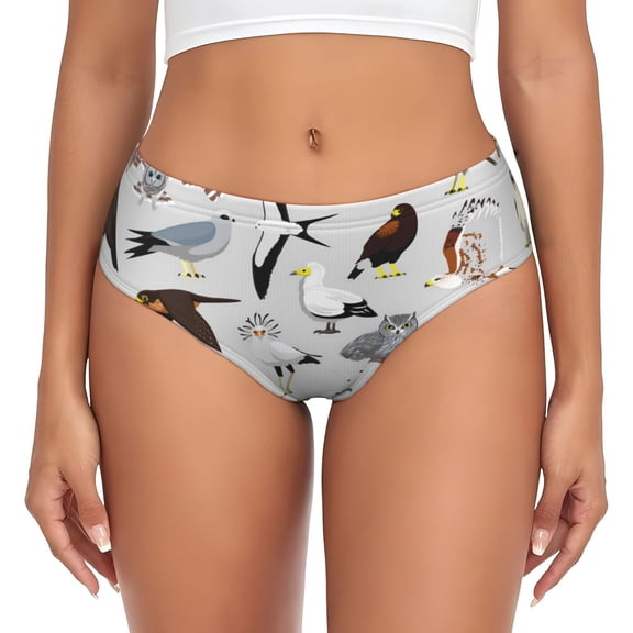 Womens Underwear - Animal Bird No Show Seamless Underwear for Women, Stretch Women's Panties, Hipster Soft Comfort Ladies Panties Bikini Underwear Briefs
