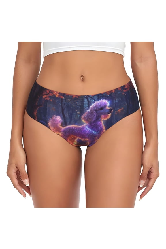 Womens Underwear - Autumn Glow Poodle Dream No Show Seamless Underwear for Women, Stretch Women's Panties, Hipster Soft Comfort Ladies Panties Bikini Underwear Briefs