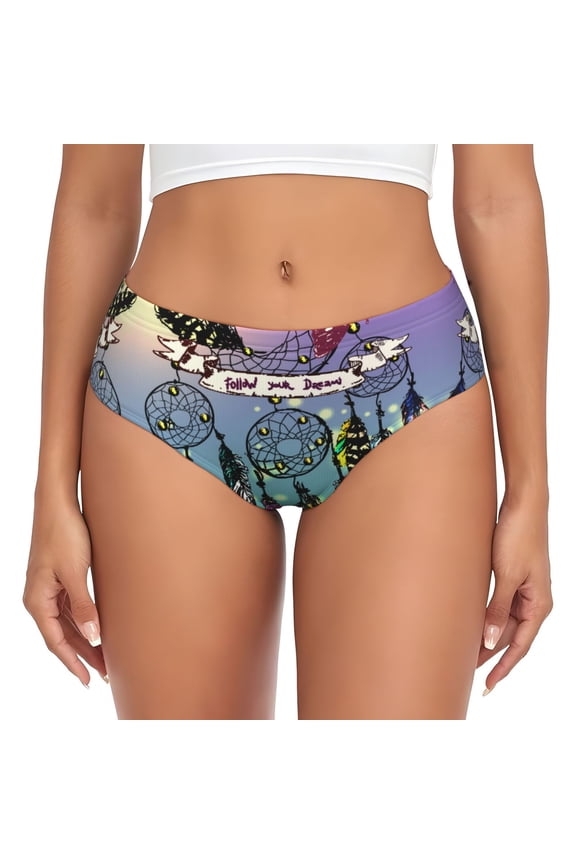 Womens Underwear - Beautiful Dreamcatcher No Show Seamless Underwear for Women, Stretch Women's Panties, Hipster Soft Comfort Ladies Panties Bikini Underwear Briefs