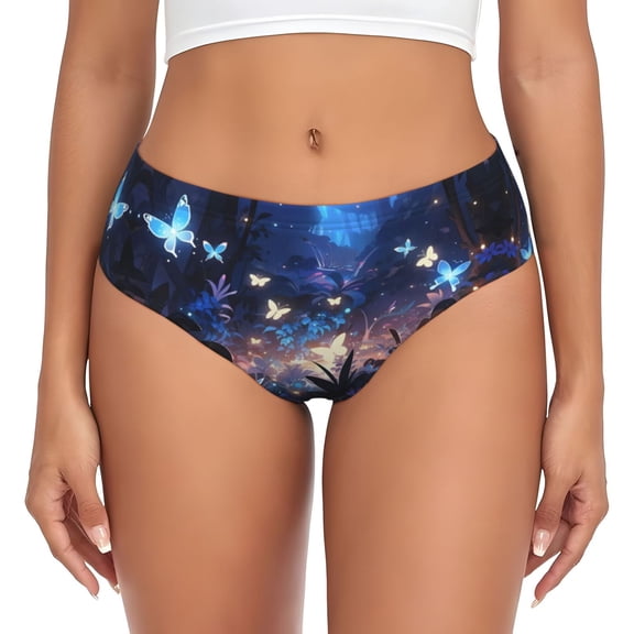 Womens Underwear - Beautiful Dreamy Butterfly No Show Seamless Underwear for Women, Stretch Women's Panties, Hipster Soft Comfort Ladies Panties Bikini Underwear Briefs