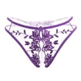 thumbnail image 1 of Womens Underwear Bikini Lace Embroidery Perspective Crotchless Hollow Underpant Brief Panties, 1 of 2