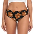 thumbnail image 1 of Womens Underwear Black Orange Flower Cuteness No Show Seamless Underwear for Women, Soft Stretch Women's Panties, Hipster Ladies Panties Bikini Underwear Briefs, 1 of 6