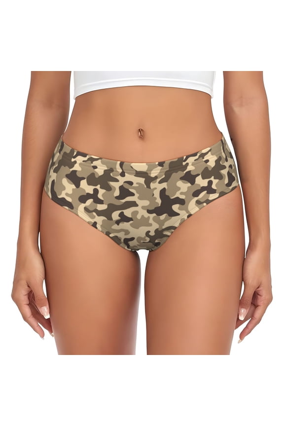 Womens Underwear - Black White Camouflage No Show Seamless Underwear for Women, Stretch Women's Panties, Hipster Soft Comfort Ladies Panties Bikini Underwear Briefs
