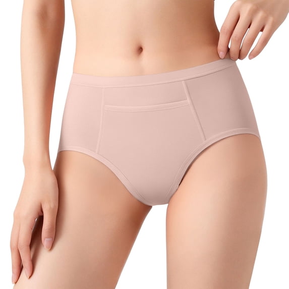 Womens Underwear Breathable Comfortable Leak Proof Stretchy High Waisted Thin Briefs Lightweight Plus Size Adjustable Elastic Tangas Full Coverage Panties