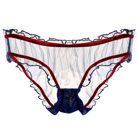 Womens Underwear Breathable Comfortable Panties Mesh Transparent Lightweight Lace Pure Cotton Crotch Low Waist Briefs Blend Underwear for Women