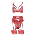 thumbnail image 1 of Womens Underwear Breathable Comfortable Panties New Fashion Lace Sleepwear Wireless Pajamas Garter Blend Underwear for Women, 1 of 5