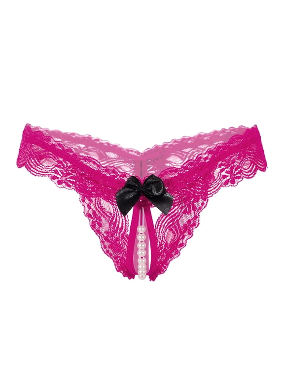 Womens Underwear Breathable Comfortable Panties Pearl High Up File Lace Transparent Briefs Blend Underwear for Women