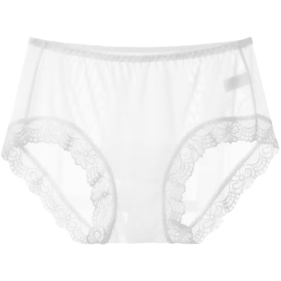Womens Underwear Breathable Comfortable Transparent Lace Thin Mesh Mid Waist Large Hot Full Coverage Panties