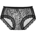 thumbnail image 1 of Womens Underwear Breathable Comfortable Transparent Lace Thin Mesh Mid Waist Large Hot Full Coverage Panties, 1 of 4
