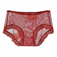 thumbnail image 1 of Womens Underwear Breathable Comfortable Transparent Lace Thin Mesh Mid Waist Large Hot Full Coverage Panties, 1 of 4