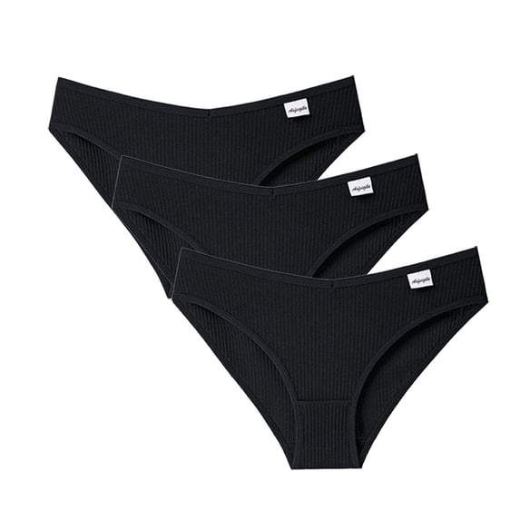 Womens Underwear Breathable Full Coverage Comfortable 3 Pcs Bikini Thongs Briefs Panties