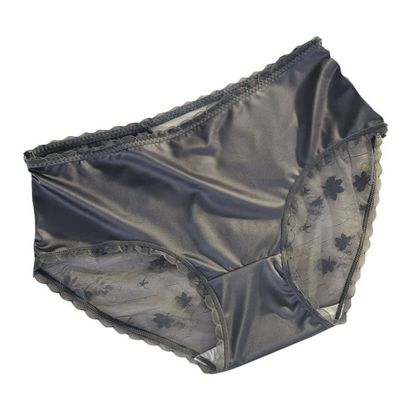 Womens Underwear Brief Panties Women's Lace Abdomen Mid-rise Waist And Hip Lift Comfortable Body Breathable Underwear Briefs Gray L