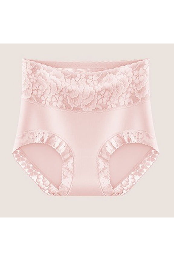Womens Underwear Brief Panties Women's Lace Abdomen Mid-rise Waist And Hip Lift Comfortable Body Breathable Underwear Briefs Pink L
