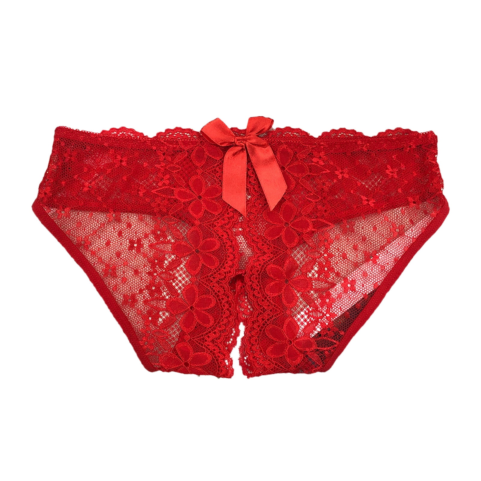 Betiyuaoe Women Underwear Briefs lace Seamless Cotton Panty Hollow Purple/L  Panties
