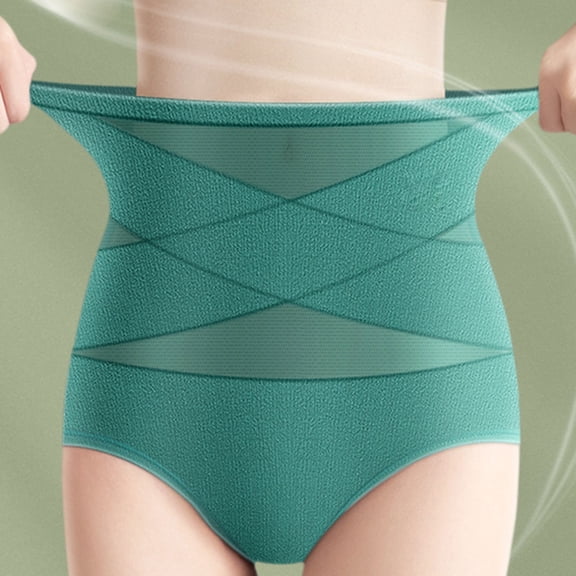 Womens Underwear Briefs High Waist Breathable Briefs Soft Underpants Ladies Stretch Panties Shapewear Underwear Green